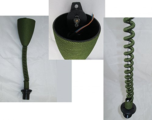 Preisvergleich Produktbild Zugpendel Lampenaufhängung Rolly Textil Stoff Gewebe Sleeve Grün