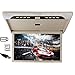 Price comparison product image 19 inch Car Flip Down Monitor HDMI 1080P HD TFT LCD Roof Mount Monitor Ultra Thin Overhead Video Player for Car SD MP3 MP5 LED with USB TF HDMI Beige