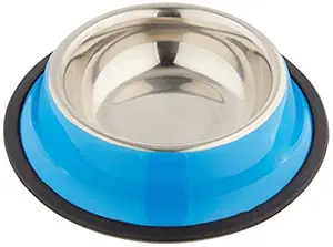 Weebo Pets Blue No-Tip No-Slip Stainless Steel Bowl (4oz. Toy)