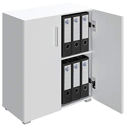Armoire Polyvalente Meuble de Rangement avec Portes »Vela« Blanc 2 Compartiments