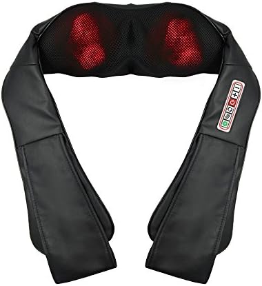 Sybosy Neck and Back Massager with Heat Deep Shiatsu Kneading Tissue Massage for Muscle Pain Relief Relaxation - Home Office and Car Use