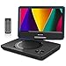 Produktbild WONNIE 9.5" Tragbarer DVD-Player drehbares HD Display 4 Stunden Akku, Unterstützt USB/SD Slot, AV Out/IN, mit 1.5M Auto-Ladegerät und Stromadapter (Blau)
