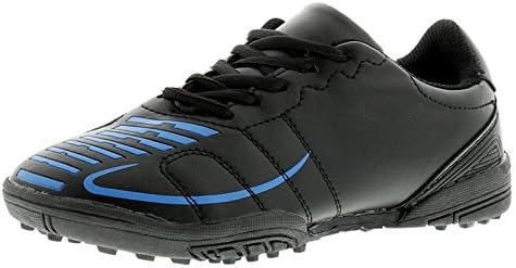 Childrens/Boys Lace Fastening Football Trainers. - Black/Blue - UK Size 3