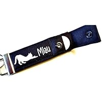 Miau Katzen Schlüsselanhänger / Schlüsselband mit Einkaufschip / Chip für: Liebhaber der Katze - Geschenk für Katzenbesitzer, Kater