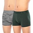 DAMENSCH Regular Fit Printed Trunks for Men Pack of 2| Mircromodal, Elastane Fabric, Anti-Bacterial and Microfibre Waistband