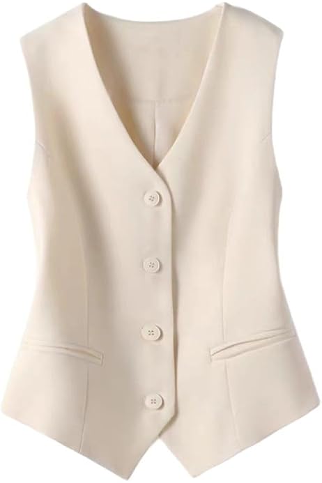 Gilet Sans Manches Femme - Blazer élégant Col V Unicolore Pour Bureau, Sortie, Toutes Saisons - 8