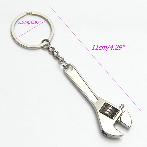 Azoraten Rollgabelschlüssel Mini Schlüsselanhänger Schlüsselanhänger Gadget Verstellbare Hand Basteln Werkzeug - 6