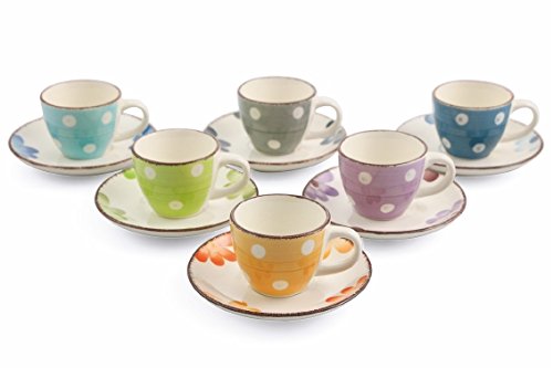 SATUR Set Taza De Café con Plato 6 Uds. Margarita
