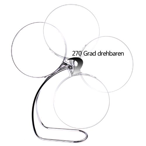 HIMRY Standspiegel 10x Vergrößerung, 8 inch, S-förmiges Design, Kosmetikspiegel 360° drehbar. Verchromten Schminkspiegel Rasierspiegel Badzimmerspiegel, Zweiseitig: Normal+ 10fach Vergrößerung, KXD3109-10x - 3
