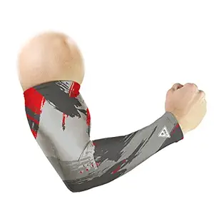 Le Gear Brushed Series Arm Sleeves (Steel Grey and Red)