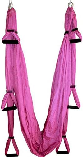Antwalking Deluxe Air Flying Yoga Hammock Aerial Yoga Hammock Fitness Swing Hammock with 440lb Load Bearing (Pink)