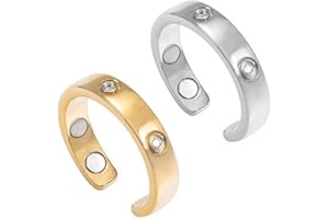 CRICIA Anneau de contrôle de la glycémie - Anneau de contrôle du glucose réglable, anneau magnétique thérapeutique de drainage lymphatique Baretastic, anneau d'ouverture de thérapie magnétique Apolloostory