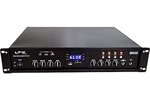 LTC - PAA150BT - Amplificador de 4 zonas de 90 W con entradas de micrófono y línea - Bluetooth, USB, SD y sintonizador FM - Negro