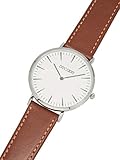 DECADE Damen & Herren Armbanduhr, decadewatch mit Lederarmband Made in Germany Dunkel Braun