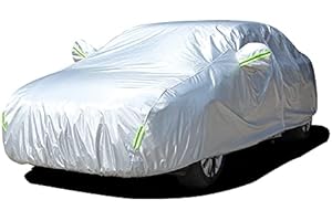 JIGUOOR Auto Abdeckplane Autoplane Autoabdeckung Winter Autogarage Staubdicht Winddicht Schneedicht UV-Schutz Outdoor Indoor Car Cover (Fit Hatchback 157 bis 171 Zoll)