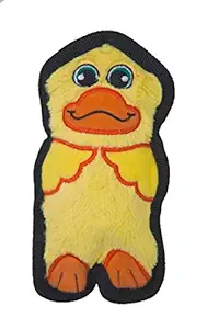 Kyjen Invincible Mini Plush Duck Stuffingless Dog Toy, Yellow