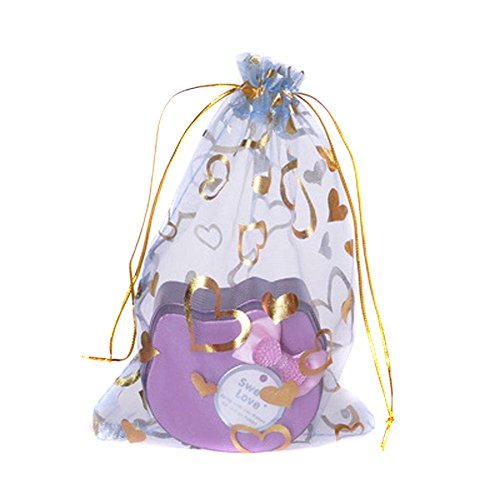 13 x 18 cm Love Herz Organza Kordelzug Beutel Candy Jewelry Tüten Geschenktüten für Hochzeiten Favor durchsichtig