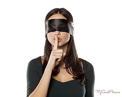 MySecretPleasure Bandeau SM de haute qualité avec pochette discrète-masque fétiche en satin noir/rouge-jouets BDSM pour couples-150 cm de long