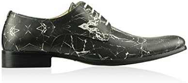 Marble Black 43 | Formal Dress Shoes for Men Wedding Oxford Mens Derby Unique Lace-ups Colorful Designer Brogues