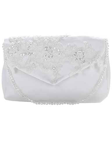 Brauttasche aus Satin in Weiß und Ivory | Clutch zum Brautkleid oder zur Abendgarderobe | Damenhandtasche zur Hochzeit, Taufe & Kommunion - verschiedene Modelle