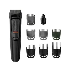 Philips Multi Grooming Kit MG3710/65, 9-in-1 (New Model), Face, Head and Body - All-in-one Trimmer. Self Sharpening Stainless Steel Blades, No Oil Needed, 60 Mins Run Time