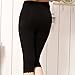 Liang Rou Maternity Elastane Adjust Waistband Cropped Leggings Lace Trim Color Black