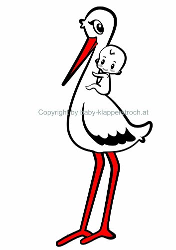 Baby Klapperstorch ADEBAR zum Aufstellen bei Geburt eines Babys, Größe L - 2