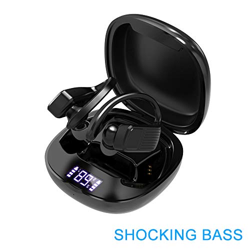 Bluetooth Headphones 5.0 with Deep Bass Stereo Sound, Advanced Noise Cancellation & 800mAh Charging Case (UP to 35 Hrs Playtime), Wireless Earbuds Light & Comfortable for Sports & Leisure Activities.