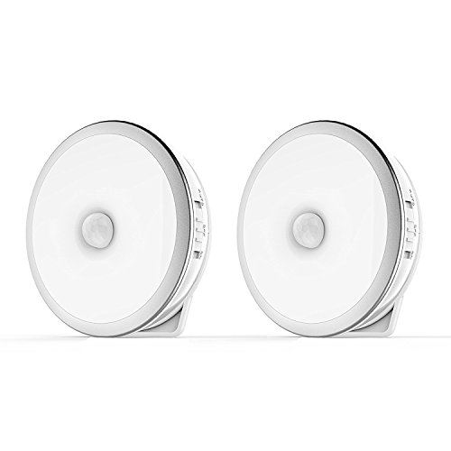 JIEMEI Sensor de Movimiento Armario Luz de Escalera Luces de paso, 2 Pack Luz de Noche LED recargable con imán, luces de pared inalámbricas para pasillo, dormitorio, cocina, vivero