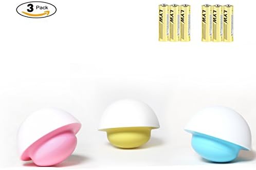 Kids Night Light, Touch Sensor Led Bedside Night Light with Softlight, Stronglight and 7 Colorful Light, Best Gift for Baby Room, Bedroom, Nursery, Outdoor (PinkBlueYellow)