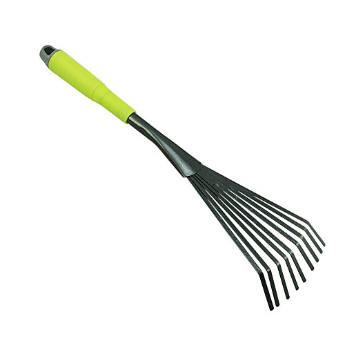 COM-FOUR® 5-teiliges Gartenset mit grünen Griffen – Doppelhäckchen, Kleingrubber, Fugenkratzer, Kleinbesen & Blumenkelle - 6