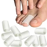 SMFHealth Toe Protectors,Toe Sleeves for Bunions,Sore Corns & Calluses (5 Pairs Small(White))
