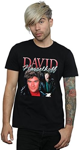 Homage Men's David Hasselhoff T-Shirt Black X-Large