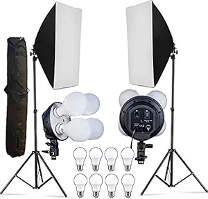 OCTOVA PRO HD Studio Lights for Photography and Video Shooting, Continuous Softbox Lighting Kit, Product Photography, White Soft LED Light, YouTube, Quadlux, Videography, Interview, Film Making