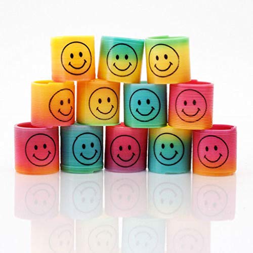 heshagshf home series Mini Slinky Smiley Face Springs Rainbow Smiley Face Spring Party Bag Fillers