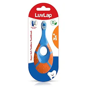 LuvLap Turtle Shaped Baby & Toddler Toothbrush, Extra Soft Toothbrush with 10,000 Soft Floss Bristle for Baby Gum Care, 3M+, Multicolor (Assorted Colors, Colors may vary)