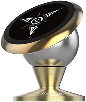 Fosman Universal 360 Rotatable Magnetic Car Mount For iPhone Samsung Sat Nav (42mm Tri Gold)
