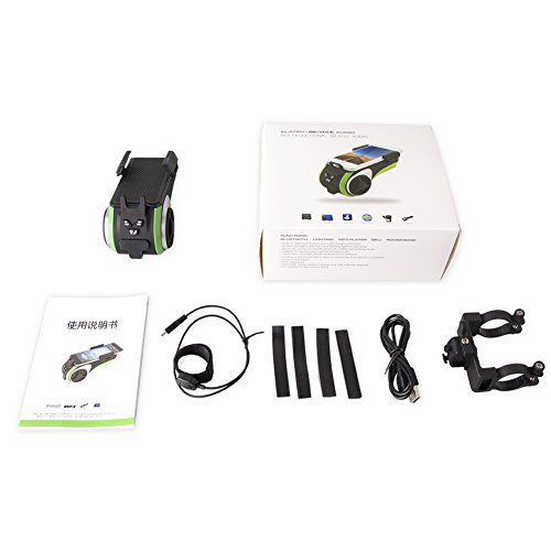 Multifunktions Staub- und wasserdicht IP66 Fahrradlicht – Milool Kabellos Fahrrad Lautsprecher mit Powerbank und Fahrradzubehör(Green) - 8