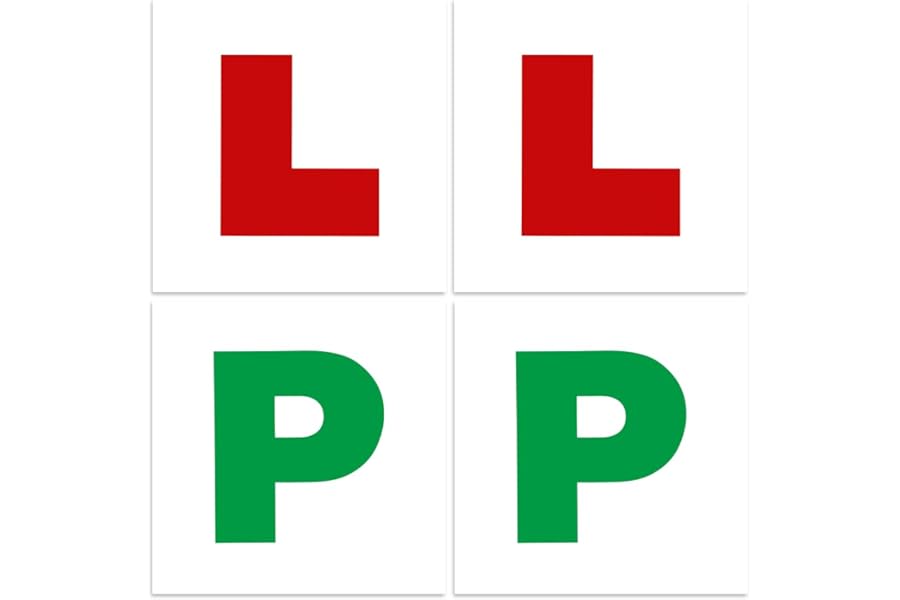 Ram® Extra Thick Car Magnetic L & P Plates PVC Pack Of 4 Legal Road Learner And Provisional Car Plates DVSA Compliant