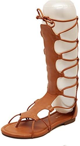 Top One Women's Flat High Gladiator Sandals Roman Summer