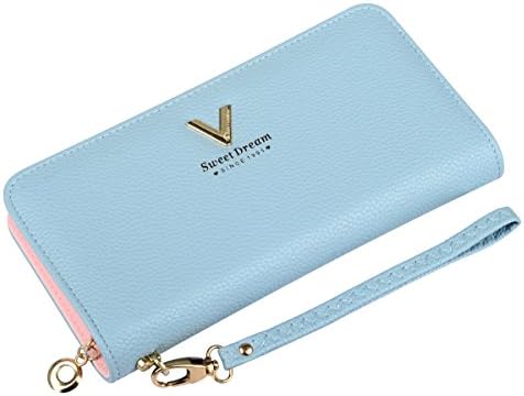 RFID Blocking Wallet Ladies Luxury Leather Clutch Travel Purse for Women or Girls