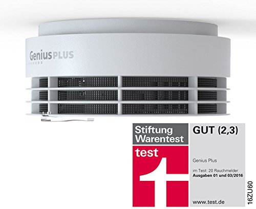 Hekatron Rauchmelder Genius PLUS / Brandmelder mit integrierter Batterie (10 Jahre Lebensdauer) / mehrfarbige LED, App-Unterstützt / weiß, 6er Set - 3