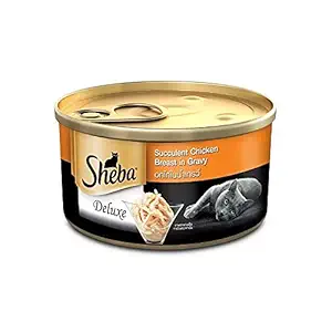 Sheba Succulent Chicken Breast in Gravy Adult Wet Cat Food (All Breeds of Cats) - 85gm (Pack of 12)