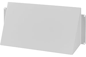 REPA MARKET Cubierta de ventilación de acero galvanizado blanco de 25,4 x 12,7 cm, deflector de lluvia para conductos de escape/entrada, protector resistente a la intemperie para sistemas de ventilación abiertos,