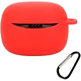 GPACK JBL Tune Flex 2 uyumlu Kulaklık Kılıfı Mat Kancalı Silikon SF13 Kırmızı