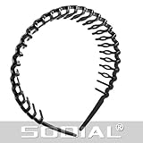 SODIAL (R)Woman Plastic Teeth Comb Hairband Hair Hoop Headband Black