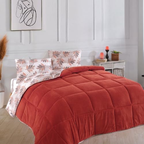 Formeya Tek Kişilik Lüx Wellsoft Yorgan Çift Taraflı Yastık Kılıflı 155x215 cm Yorgan (Turuncu)