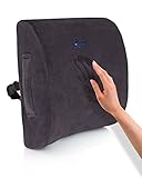 Lumbar Support Cushion - Therapeutic Grade Back Pillow By Desk Jockey For Lower Back Pain, Back Rest, Car Driving Seat, Office Desk (Charcoal)
