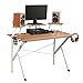 Produktbild soges Gaming Schreibtisch 120×60×75.5cm Computer Schreibtisch Workstation Schreibtisch verstellbare Unterstützung Panel, Becherhalter, Korb Haken, Eiche YX001-120-OK