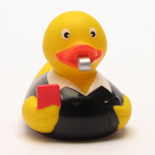 DUCKSHOP | Badeente Schiedsrichter | Quietscheente | L: 7,5 cm